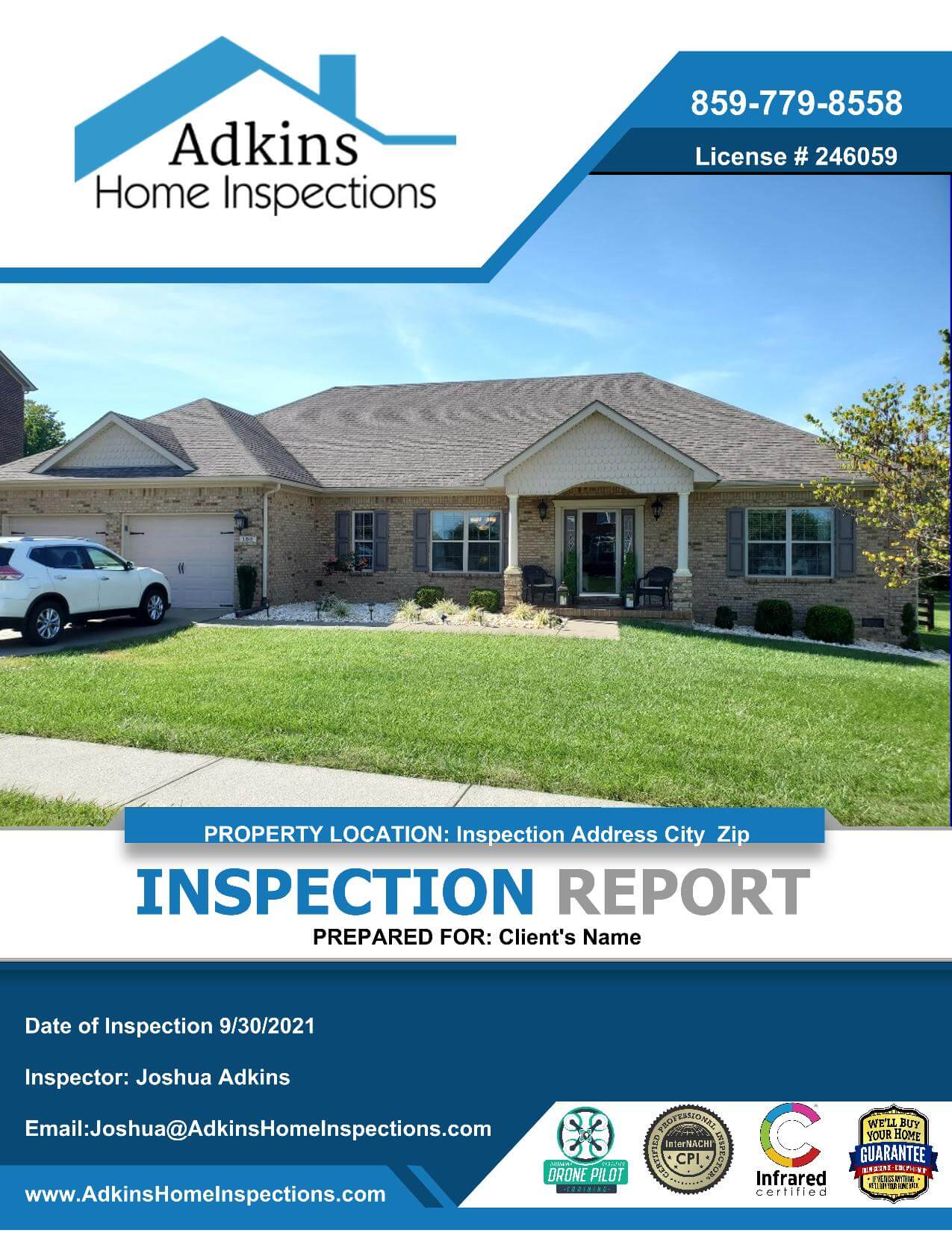 Screenshot of Inspection Report