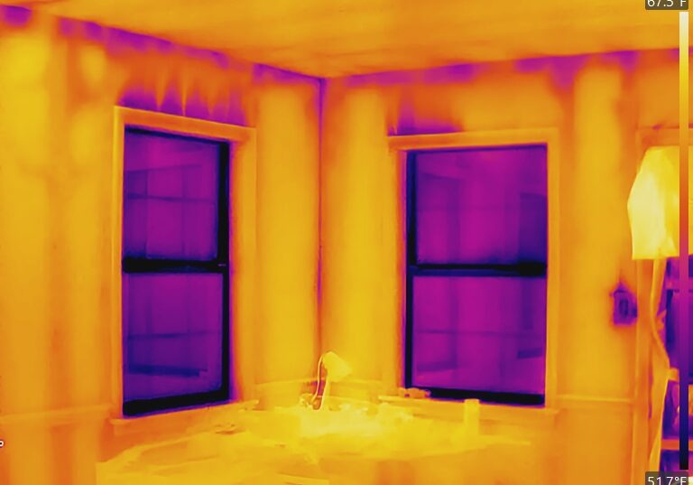 Thermal Image While Depressurizing Home With Blower Door